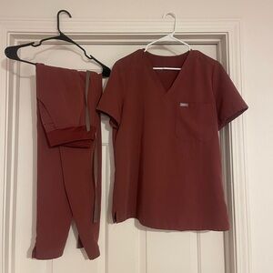 Red Scrub Set